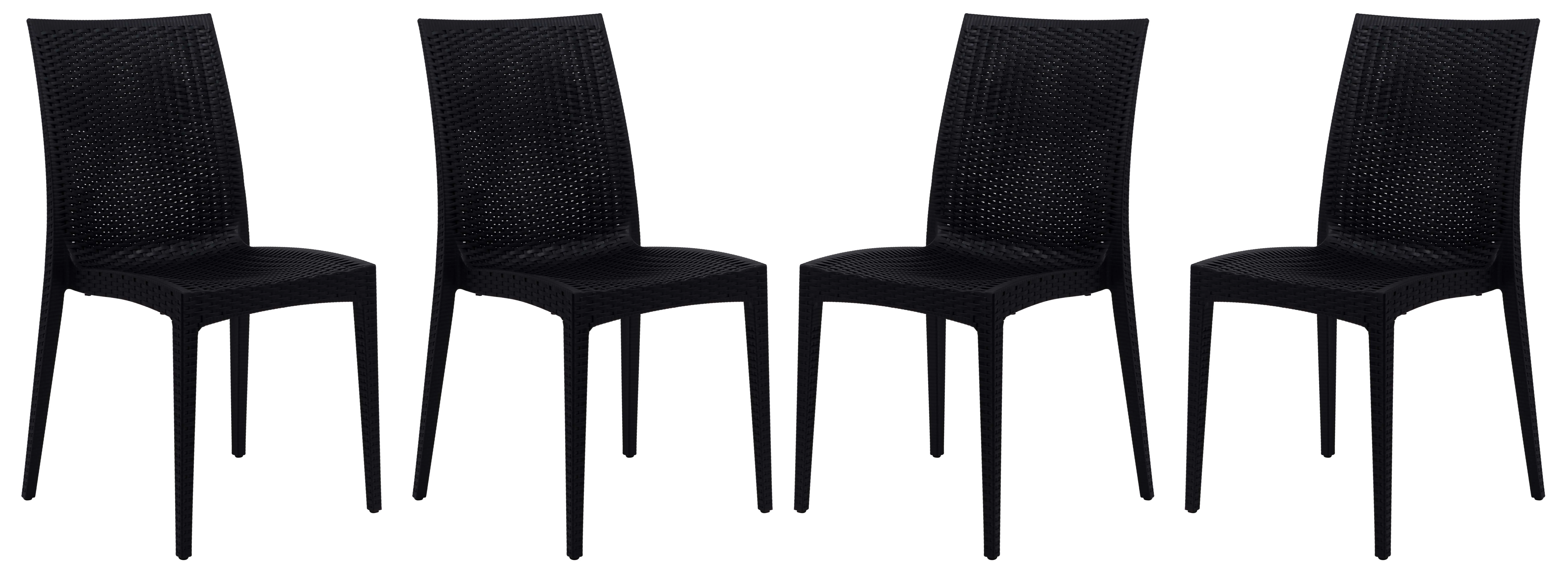 Weave Mace Indoor/Outdoor Dining Chair (Armless), Set of 4